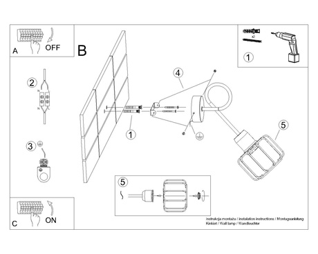Aplique BELUCI 1S negro + 1x bombilla LED E14 3000K Cálida 7,5W 620lm