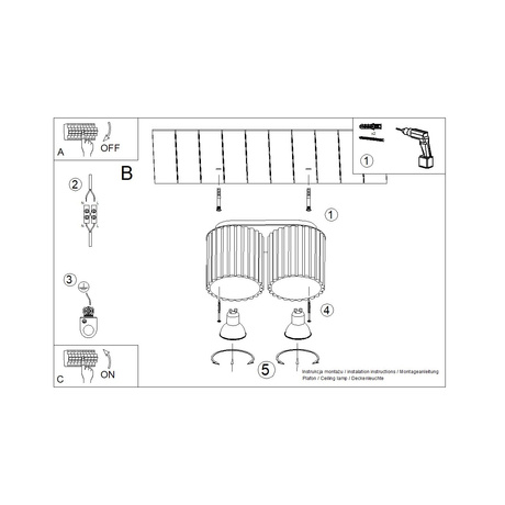 Lámpara de techo AURA 2 melocotón GU10
