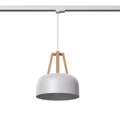 Lámpara colgante CASCO blanco/madera natural E27 3000K 7,5W 620lm