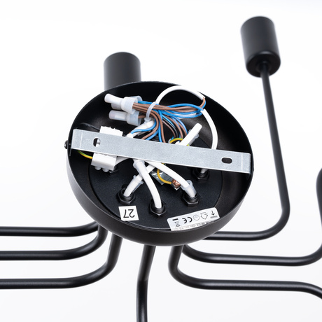 Lámpara de araña VECTOR 8 negra + 8X bombilla LED E27 3000K 7W 760lm