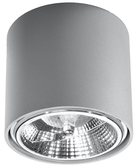 Plafond TIUBE gris + 1x bombilla LED GU10 AR111 3000K Cálida 12W 800lm