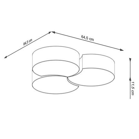 Plafond CIRCLE 3B blanco + 6x Bombilla LED E27 3000K Cálida 7,5W 620lm