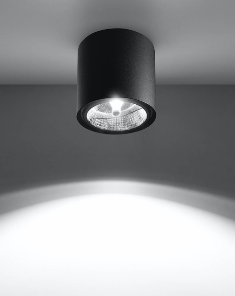 Plafond TIUBE negro + 1x bombilla LED GU10 AR111 3000K Cálido 12W 800lm