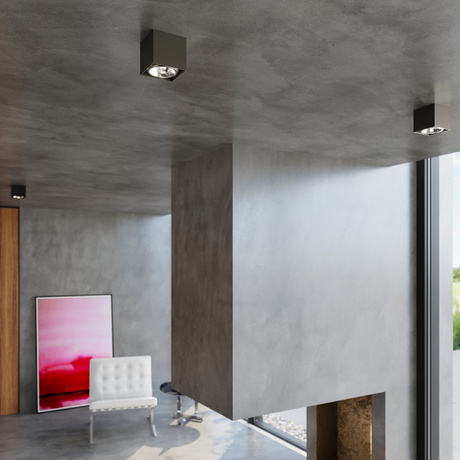 Plafond BLAKE negro + 1x bombilla LED GU10 AR111 3000K Cálido 12W 800lm