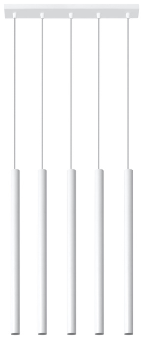 PASTELO 5 lámpara colgante blanco + 5x bombilla LED G9 3000K Warm 4.5W 510lm