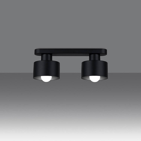 Plafond SAVAR 2 negro + 2x bombilla LED E27 3000K Cálido 7,5W 620lm