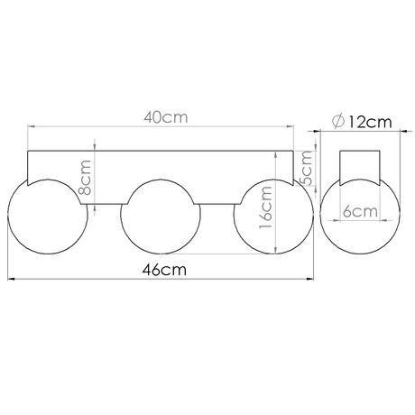 Lámpara de techo BULBO 3 madera natural