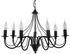 Lámpara de araña MINERWA 7 negra + 7x bombilla LED E14 3000K Cálida 7,5W 620lm