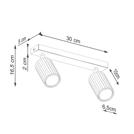 Lámpara de techo KARBON 2 rojo ocre