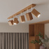 Plafond KEKE 4 roble + 4x bombilla LED GU-10 3000K Cálido 7W 620lm