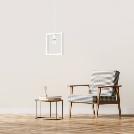 Lámpara colgante ARIES blanca + 1x bombilla LED E27 3000K Cálida 7,5W 620lm