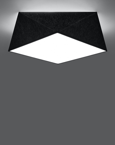 Plafond HEXA 35 NEGRO + 2x bombilla LED E27 3000K Cálida 7,5W 620lm