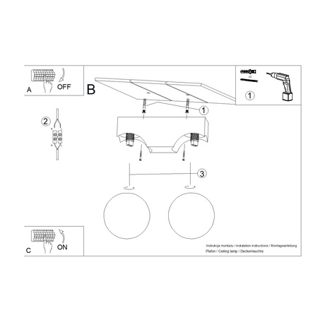 Lámpara de techo BULBO 2 madera natural