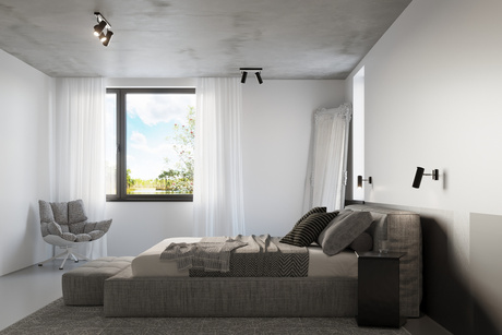 Plafond DIREZIONE 3 negro + 3x bombilla LED GU-10 3000K Cálido 7W 620lm