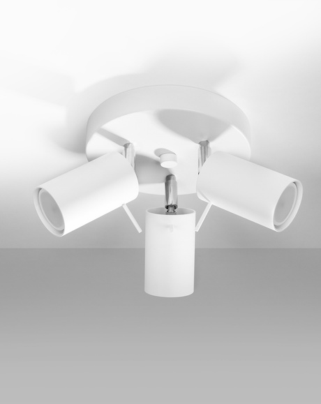 Plafond RING 3P blanco + 3x Bombilla LED GU-10 4000K Fría 7W 630lm