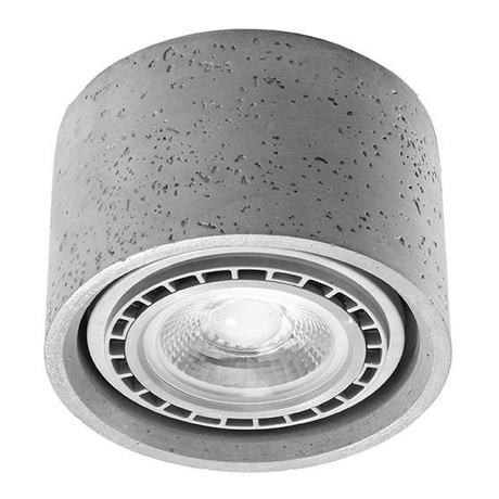 Plafond BASIC 1 hormigón + 1x bombilla LED GU10 AR111 3000K Cálida 12W 800lm