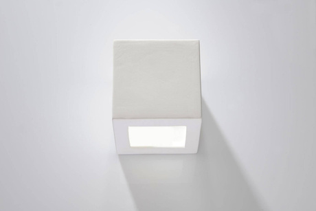 Aplique de cerámica LEO blanco + 1x bombilla LED E27 4000K Fría 7,5W 650lm