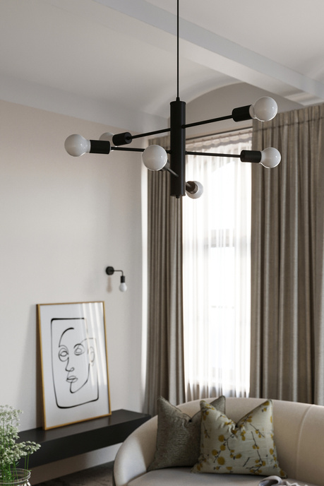 Lámpara DUOMO 5 + 5x Bombilla LED E27 3000K Cálida 7,5W 620lm