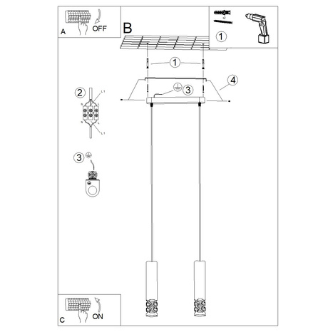 Lámpara colgante LIRO 2 blanca