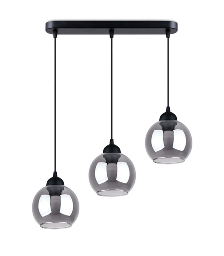 ALINO 3 lámpara colgante negra + 3x bombilla LED E27 4000K Fría 7,5W 690lm