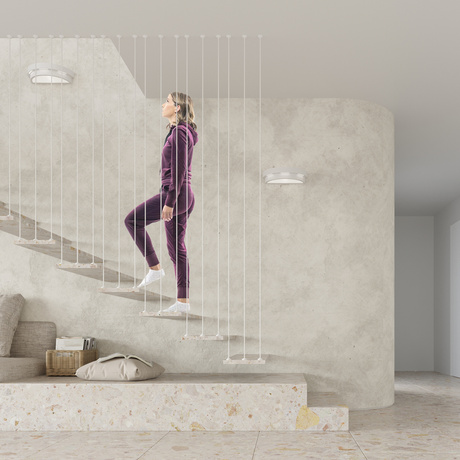 Aplique de cerámica HELIOS blanco + 1x bombilla LED E27 4000K Fría 7,5W 650lm