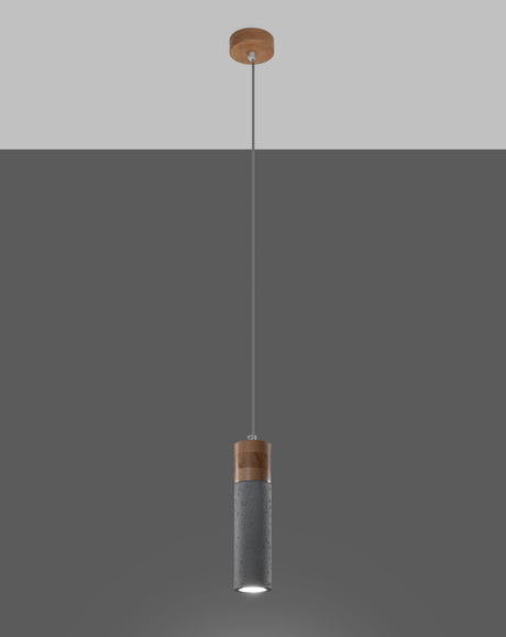 ZANE 1 lámpara colgante gris + 1x bombilla LED GU-10 4000K Fría 7W 630lm