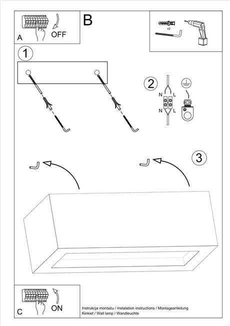 Aplique VEGA 30 hormigón + 1x bombilla LED E27 4000K Fría 7,5W 650lm