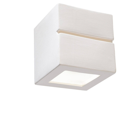 Aplique de cerámica LEO LINE blanco + 1x bombilla LED E27 3000K Cálida 7,5W 620lm