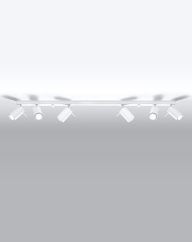 Plafond RING 6L blanco + 6x Bombilla LED GU-10 3000K Cálida 7W 620lm