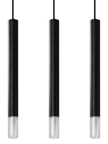 WEZYR 3 lámpara colgante negro + 3x bombilla LED G9 3000K Warm 4,5W 510lm