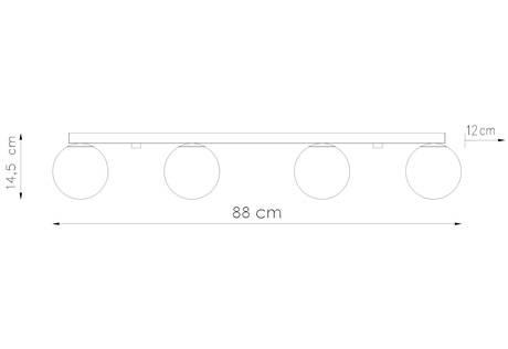 Plafond YOLI 4 negro + 4x bombilla LED G9 4000K Fría 4,5W 460lm