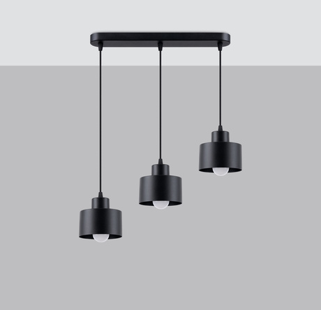 SAVAR 3 lámpara colgante negra + 3x bombilla LED E27 4000K Fría 7,5W 690lm