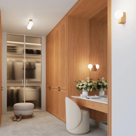 Lámpara de techo BULBO 4 madera natural