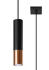 LOOPEZ 1 lámpara colgante negra/cobre + 1x bombilla LED GU-10 4000K fría 7W 630lm