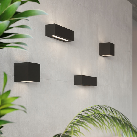 Aplique de cerámica LEO negro + 1x bombilla LED E27 3000K Cálida 7,5W 620lm