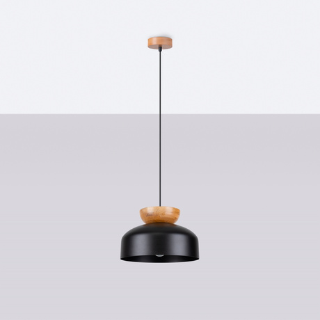 MARION lámpara colgante negra + 1x bombilla LED E27 4000K Frío 7,5W 690lm