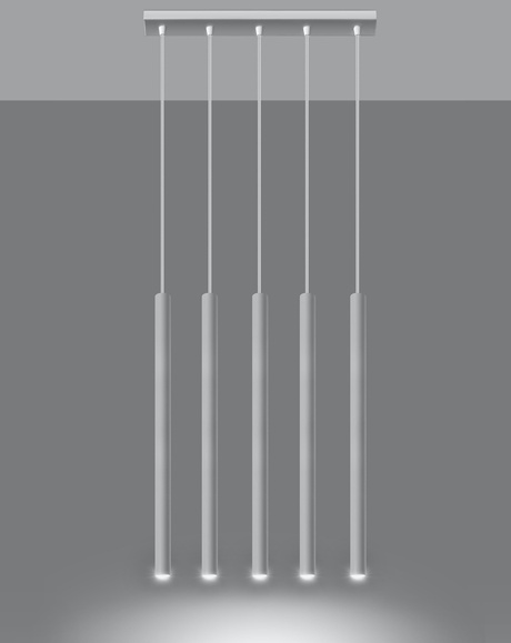 PASTELO 5 lámpara colgante blanco + 5x bombilla LED G9 3000K Warm 4.5W 510lm