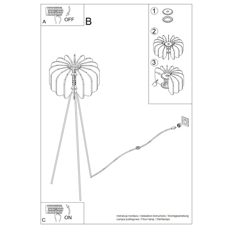 Lámpara de pie MULA 45 beige