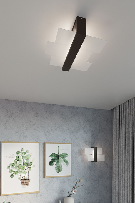 Plafond FENIKS 2 wenge + 2x bombilla LED E27 4000K Fría 7,5W 650lm