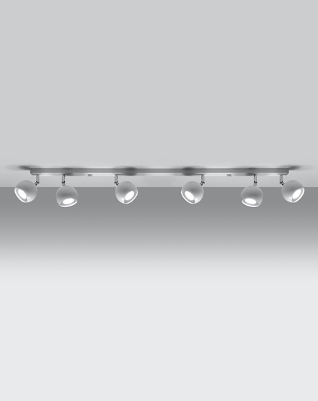Plafond OCULARE 6L blanco + 6x Bombilla LED GU-10 3000K Cálida 7W 620lm