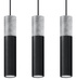 Lámpara colgante BORGIO 3 negra + 3x bombilla LED GU-10 3000K Cálida 7W 620lm