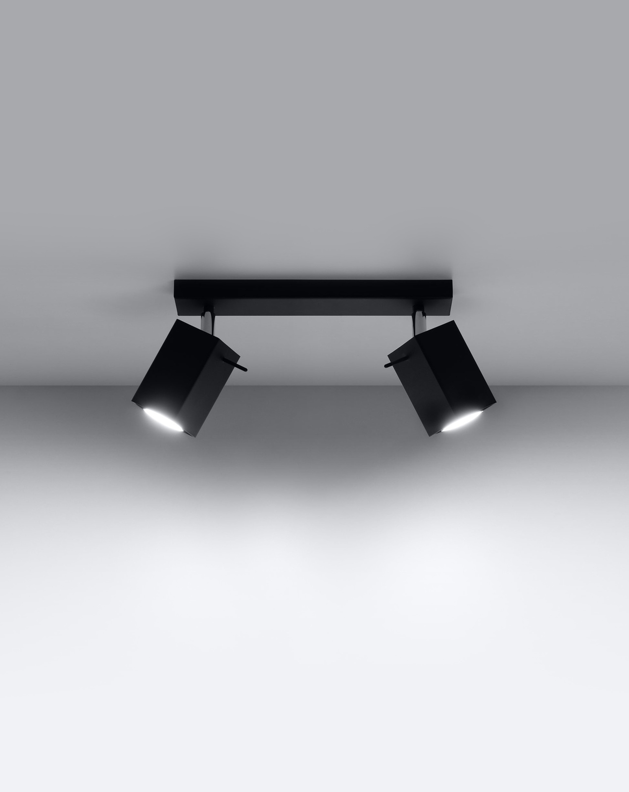 Plafond MERIDA 2 negro + 2x bombilla LED GU-10 3000K Cálido 7W 620lm