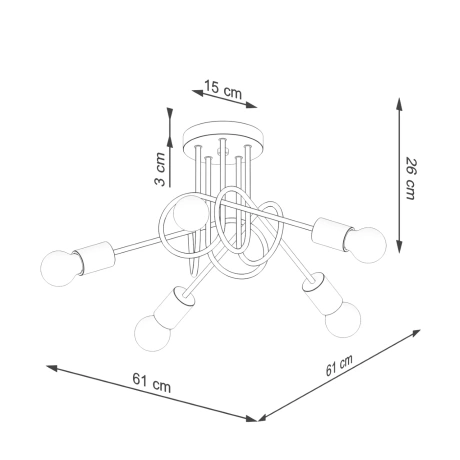 Lámpara EMBER 5 schwarz