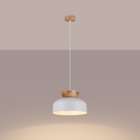 MARION lámpara colgante blanca + 1x bombilla LED E27 4000K Frío 7,5W 690lm