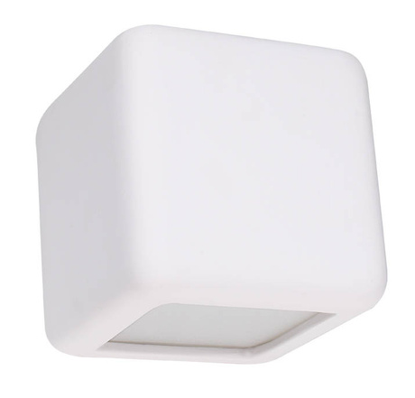 NESTA aplique de cerámica blanco + 1x bombilla LED E27 4000K Fría 7,5W 650lm