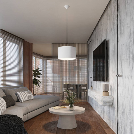 Lámpara colgante NOVA 30 blanca + 1x bombilla LED E27 4000K Frío 7,5W 690lm