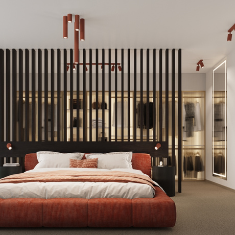 Lámpara de techo KARBON 2 rojo ocre