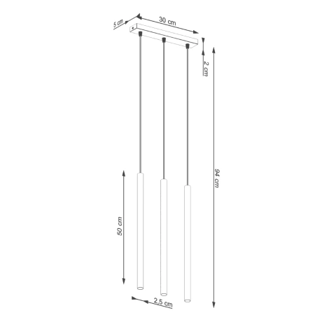Lámpara colgante PASTELO 3 verde oliva