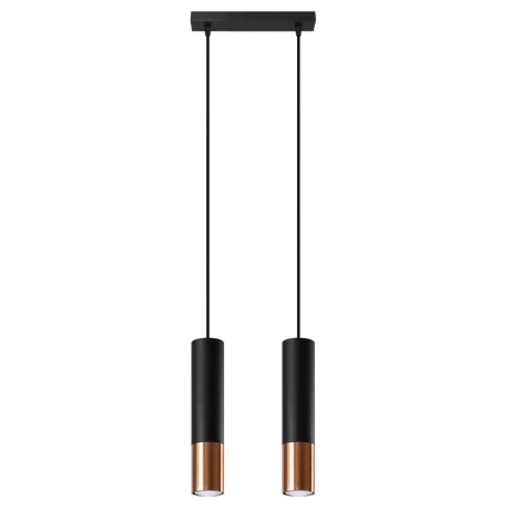 Lámpara colgante LOOPEZ 2 negro/cobre