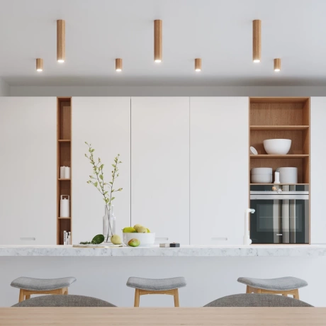 Lámpara de techo ZEKE 3 roble